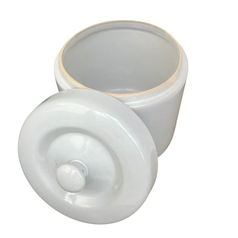 Canister White Ceramic Minimalist‎ Home Decor Small Storage Jar Modern Style